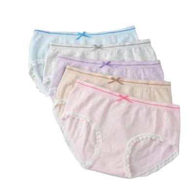 China Factory Price Breathable Mid Size Girl Briefs Lady Bow Panties Underwear Briefs Seamless Female Women Panties for sale