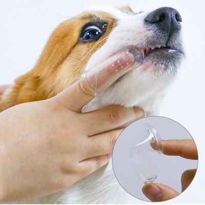 China Super Soft Dog Stocked Cat Cleaning Pet Supplies Dog Finger Toothbrush Brush Bad Breath Tartar Teeth Tool for sale