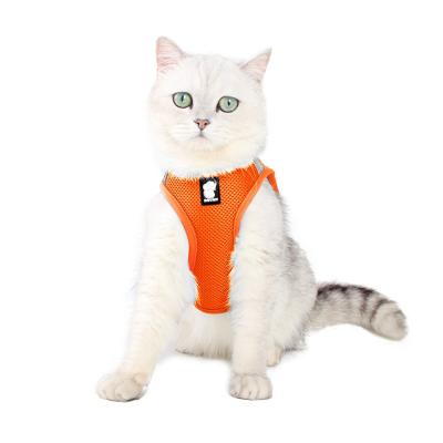 China Polyester Cat Dog Mesh Harness Vest Lead Walking Leash For Puppies Collar Harness For Medium Small Pet for sale