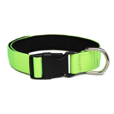 China Wholesale Adjustable Nylon Dog Collar Stocked No Pull Leash Strap Simple Nylon Dog Collars Collier Pour Chien for sale