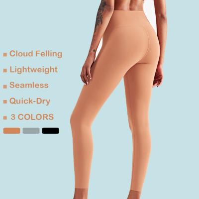 China New Cloud Breathable Feeling Women High Waist Workout Yoga Pants Plus Size Sports Gym Quick Dry Light Weight Running Gaiters Custom OEM for sale