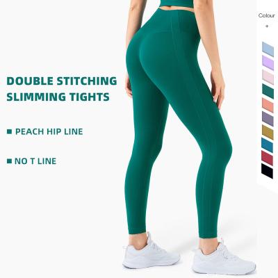 China Breathable Customized Quick Dry Gym Butt Crac! crack! Women Yoga Gaiters High Waist Sports Fitness Pants Workout NO LINE T Sportswear for sale