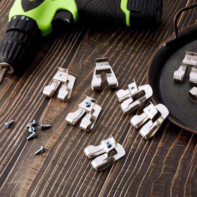 China Replacement 12 Pieces Belt Clip Clip Stainless Steel Impact Belt Clip Driver Hook Replacement with Screws for Hammer Drill Tools for sale