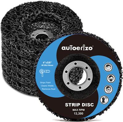 China Removes Rust AutoErizo 5 Inch Clean Disc High Quality Black Poly Tape With Shank Angel Grinders for sale