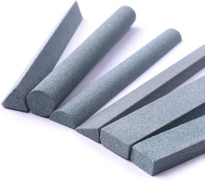 China 6 Pcs 180# Green Carbon Polishing Oil Stone Polishing Sharpening Stone Set Variety Of Shapes for sale