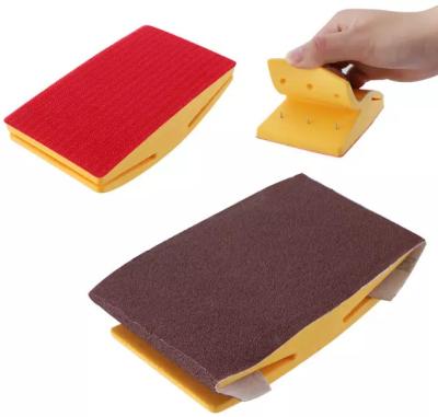 China Durable Sanding Pad Polish Pad Hand Block Sand Paper Backing Pad PU Foam Sanding Disc for sale