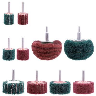 China Non Woven Abrasive Buffing Pads 10Pcs Polishing Wheels Drill Attachment Set for sale