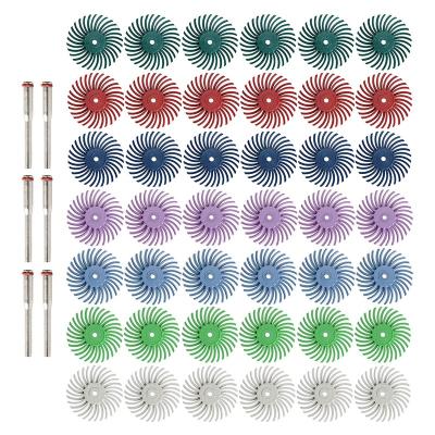 China 42pcs Polishing 1 Inch Bristle Disc Radial Kit with 3mm Shank for Rotary Tools, Detail Abrasive Wheel for Jewelry Wood Metal Polish for sale