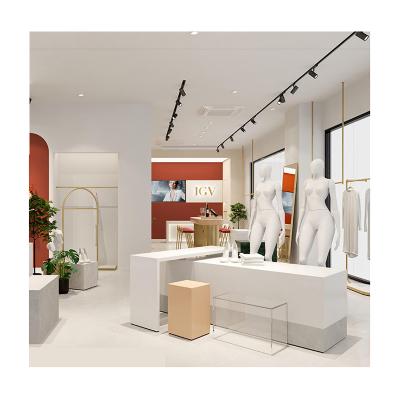 China Modern/Customized 2021 Hot Customized Fashion Designed Clothes Store Display Racks For Clothing Store Women for sale