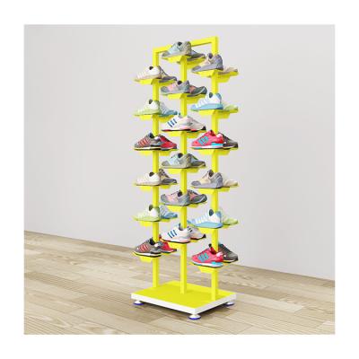 China Double Sided Double Sided Display Rack Shoes Store Shoes Show Rack Cabinet For Shopping Mall And Sports Store for sale