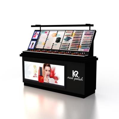 China Fashion Cosmetic Shop Makeup Store Cosmetic Display Cabinet Furniture Counter Counter Makeup Cabinet for sale