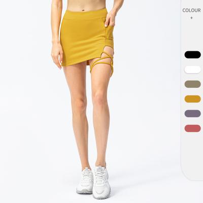 China Breathable Women Sport Wear Tennis Pleated Golf Skirt Fitness Sporty High Waist Pantskirt Running Skirt Ladies for sale