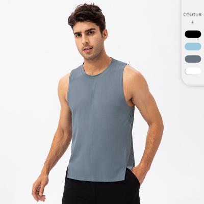 China QUICK DRY Men's Fitness Tank Tops Men Shirt Sleeveless Male Mesh Breathable Sports Invest Gyms Knitting Running Vest Men for sale