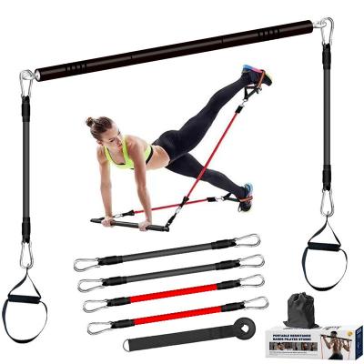 China Exercise Muscle Pilates Stick Band Home Yoga Helped Pull Rope Fitness No-Slip Stick Training Slimming Chest Expander Latex Pull Suit for sale