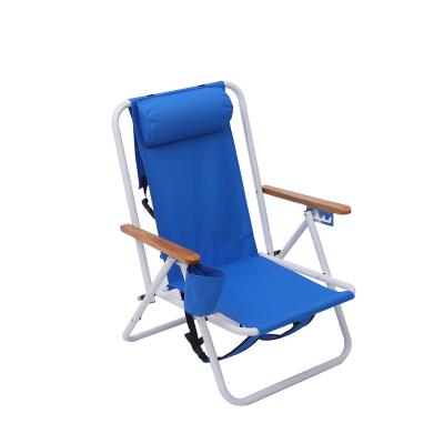 China Alloy+ 600D Oxford Aluminum Portable Backpack Sea Blue Camping Folding Beach Chairs for sale