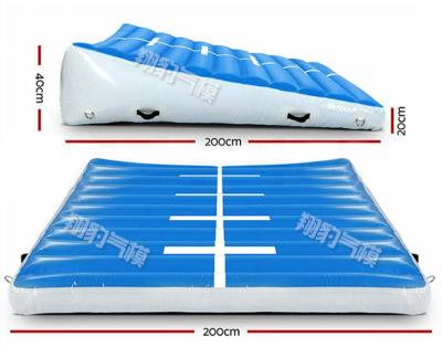 China Inflatable Slope Rolling Mat Inflatable Gym Airtrack Inflatable Skill Shape Cheese Wedge PVC Gymnastics Mat for sale