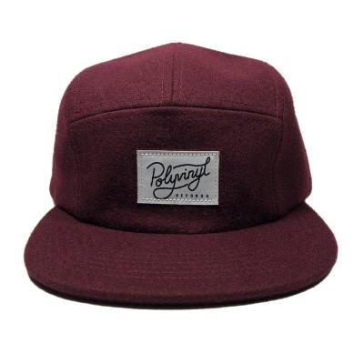 China JOINT Winter Mens Wool 5 Panel Adult Hat Cap Custom OEM Logo With Woven Label for sale