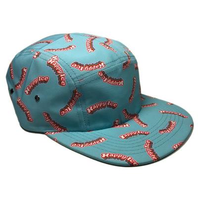 China JOINT High Quality Light Weight Camper Snapback Hats OEM Sublimation Logo Nylon 5 Panel Custom Hat for sale