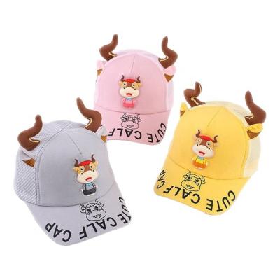 China Wholesale COMMON High Quality In Popular Outdoor Spring Cow Horns Unisex Kids Running Gear To Cover Custom Logo Kids Trucker Hat for sale