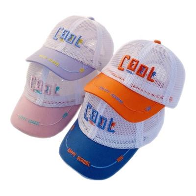 China New Design Summer Children Kids Hat Full Mesh Breathable Wholesale Warm Colorful Breathable Trucker Hat Custom Logo for sale