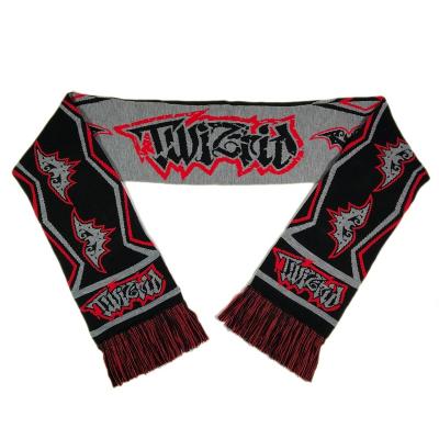 China Comfortable 2021 OEM Acrylic Men Knitted Scarves Football Team Supporters Decorative Scarf Custom Logo for sale