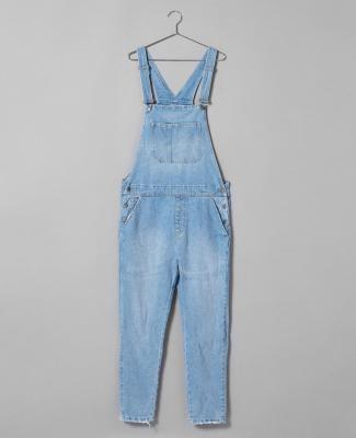 China Wholesale Light Blue Breathable Loose Denim Overalls Long For Men for sale