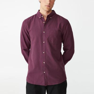 China Mens Breathable Slim Fit Shirts 100% Cotton Long Sleeve Style Button Up Shirts for sale