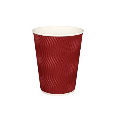 China Custom Disposable Double Coffee Cup Wallpaper With Lid, Hot Baking Drink Coffee Bar Cup Craft Paper Coffee Packaging Customized Waterproof for sale