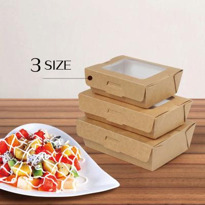 China Wholesale Recyclable Stain Wrapping Paper Window Fruit Salad Food Grade Disposable Vegetable Takeout Lunch Box for sale