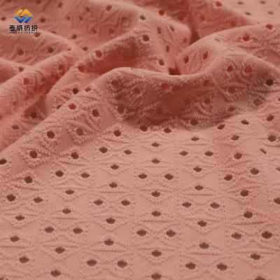 China [Myway] Soft New Arrival Textile Polyester Stretch Fabric Fashionable Hole Knitted Mesh Jacquard Fabric For Garment for sale