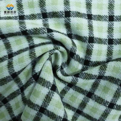 China Best Selling New Fashion Soft [Myway] Plain Polyester Cationic Check Fabric Knit Fabric For Coat Garment for sale