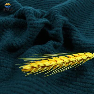 China [Myway] Hot Selling Soft New Fashionbrush Knit Elastic Fabric Polyester Ribbed Fabric Spandex Fabric For Clothing for sale