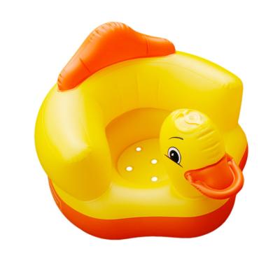 China Colorful Picture Yellow Duck Baby Inflatable Kids 45cm Chair Comfortable Inflatable Children PVC Animal Sofa Chair for sale