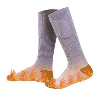 China Thick Heating Men's Socks Winter Heated Socks Feet Warmer Electric Heating Knocking Stockings for sale