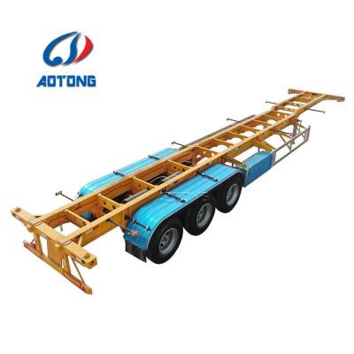 China Aotong Tri Axles 40ft Shipping Container Trailer for 45ft Container Transportation for sale