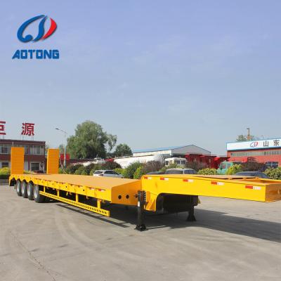 China Forest and Oilfield Industries 4 Axle Gooseneck Excavator Loader Low Bed Semi Trailer Truck for sale