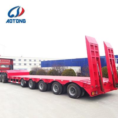 China Max Payload 60000KG Low Bed Semi Trailer 80 Tons for Transportation of Heavy Machinery for sale