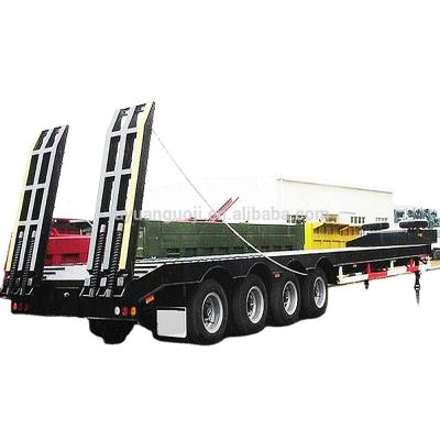 China Semi-Trailer 4 Axles Low Bed Truck Trailer/50-80 Tons Low Flat Bed 40 Tons 60 Tons for sale