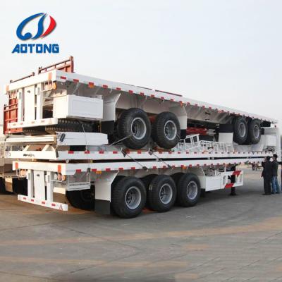 China Fuwa 3 Axles Container Transporting 40 Feet Flatbed Semi-Trailer 13000X2480X1500 mm for sale