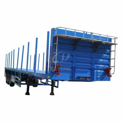 China 13 Tons Axles Flatbed Semi Trailers for 20ft 40ft Shipping Container Truck Trailer for sale