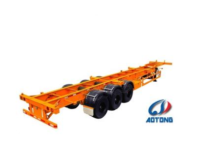 China Mechanical Brake 4 Axle Container Trailer for 40 ft and 20 ft Shipping Containers for sale