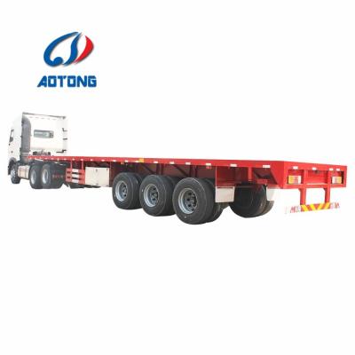 China 40 ft 3 Assen Platbed Container Semi-trailer TARA Flatbed Trailer voor containervervoer Te koop