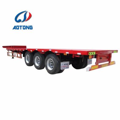 China Other Trailers 2020 30ft 3 Axles Flatbed Semi Trailer with Q235 or Q345 Main Beam for sale