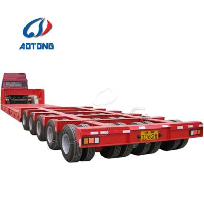 China Mechanical Suspension low loader excavator trailer 100tons for heavy duty truck trailer for sale