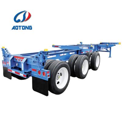 China Light Tare Weight 2/3 Axles 20-40-45ft Air Suspension Container Chassis Semi-Trailer for sale