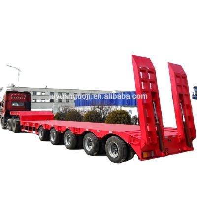 China BPW Optional Self Steering Axle Lowboy Truck Trailer for Heavy Object Transportation for sale