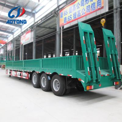 China 120 Tons Max Payload Drop Deck Lowboy Truck Trailers for Heavy Duty Transportation for sale