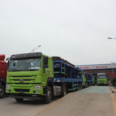 China 3 Axle Flat Bed 40ft Container Truck Trailer with Twist Locks and Max Payload 50ton for sale