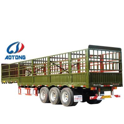 China 2''/3.5'' Bolt Type Kin Pin Aotong 3 Axles Cargo Transport Semi Trailer for Truck Trailer for sale