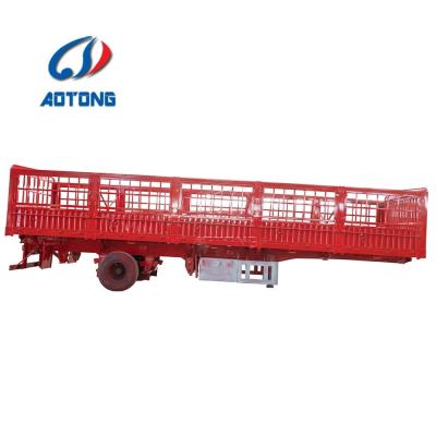 China Semi-Trailer 3 Axles 60 Tons Animal Poultry Grid Positions Fence Stake Cargo Transport for sale